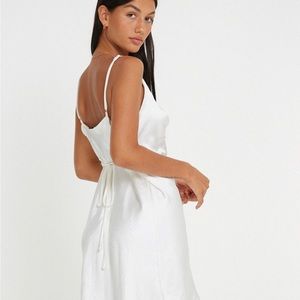 PAIVA SLIP DRESS IN SATIN IVORY